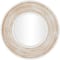 35" Cream Wooden Framed Wall Mirror with White Wash Effect